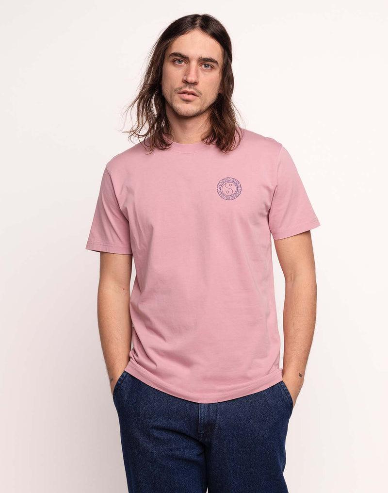 OLOW Taijitu T-Shirt in Rosa-Lila – Herren Vorderansicht